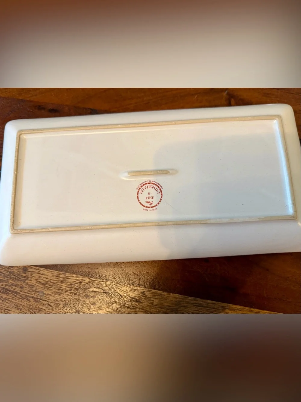Peppermint & Pine Christmas Holiday Serving Platter Tray Santa Truck Snowman